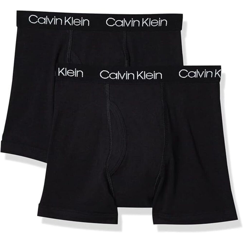 Calvin Klein Boys' 2 Pack Boxer Briefs, Large